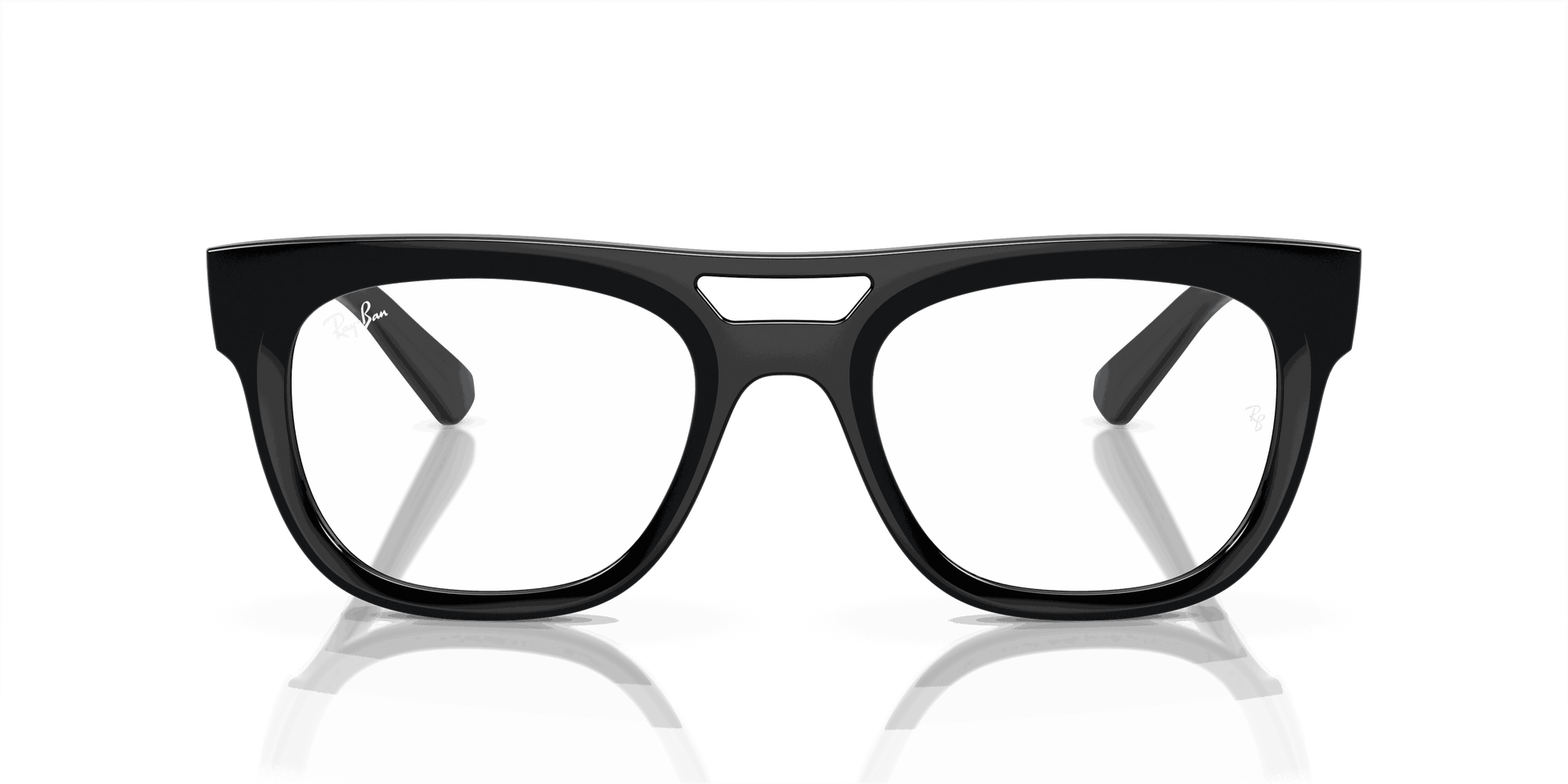 [Clear Lenses, Polished Black Frame]