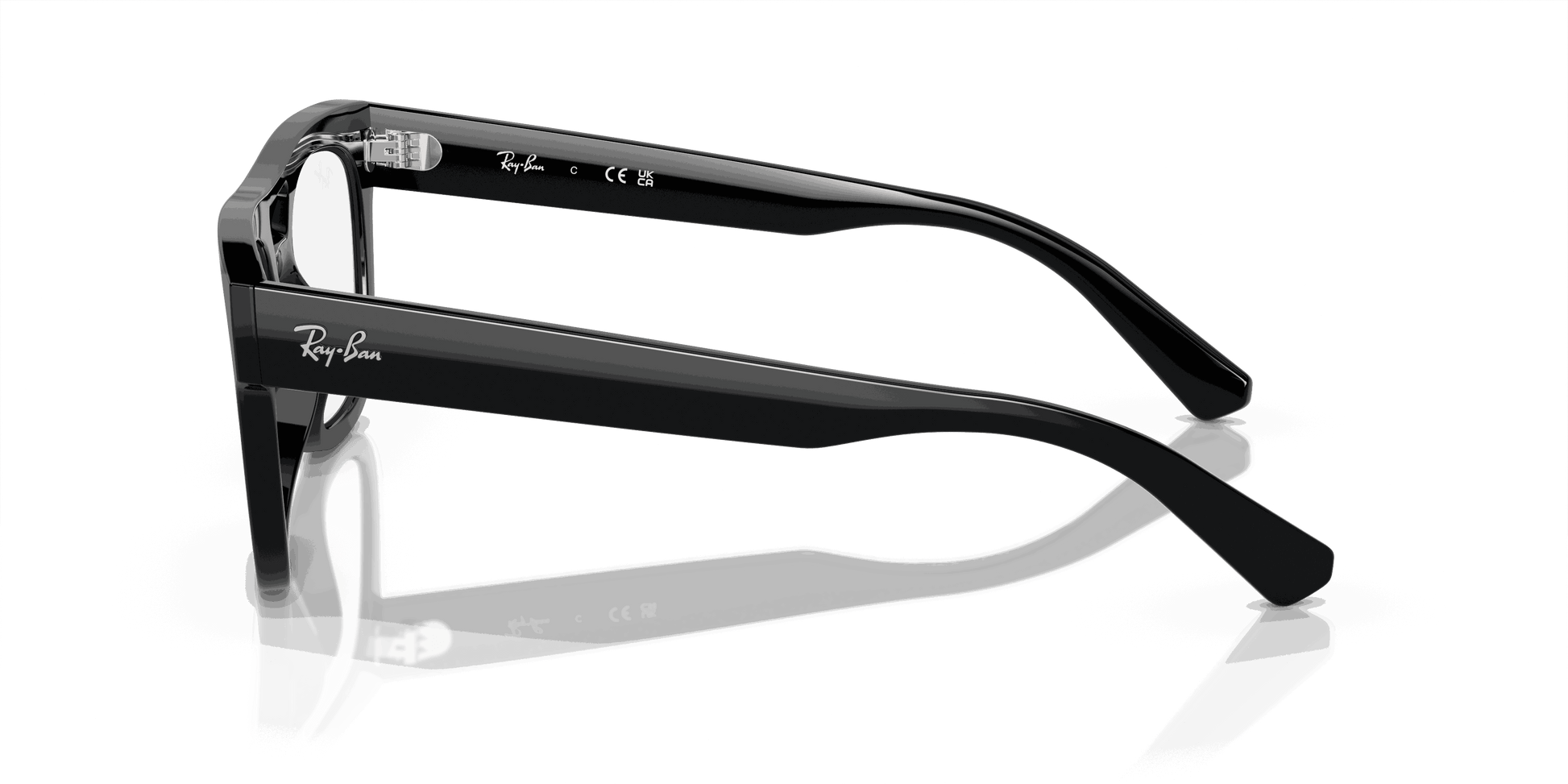 [Clear Lenses, Polished Black Frame]