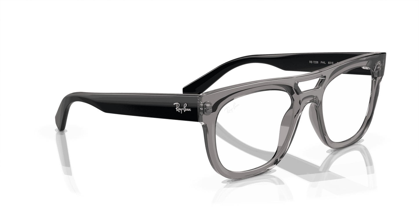 [Demo Lens Lenses, Polished Transparent Grey Frame]