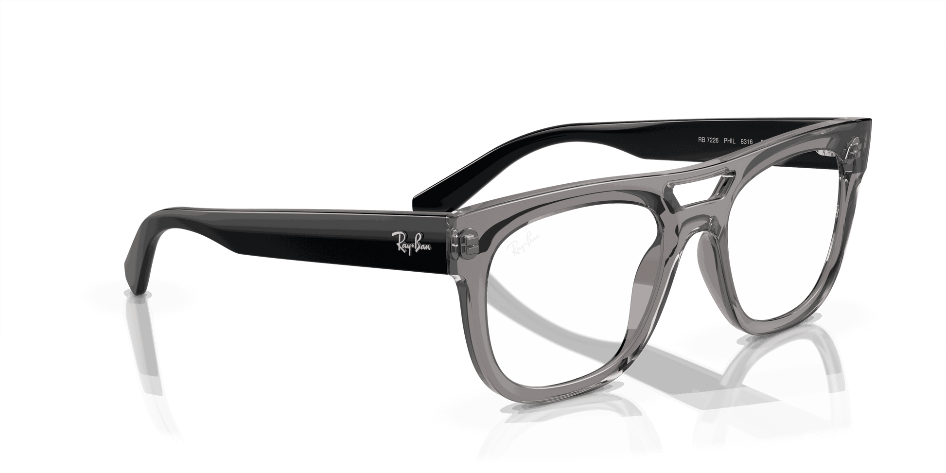 [Demo Lens Lenses, Polished Transparent Grey Frame]
