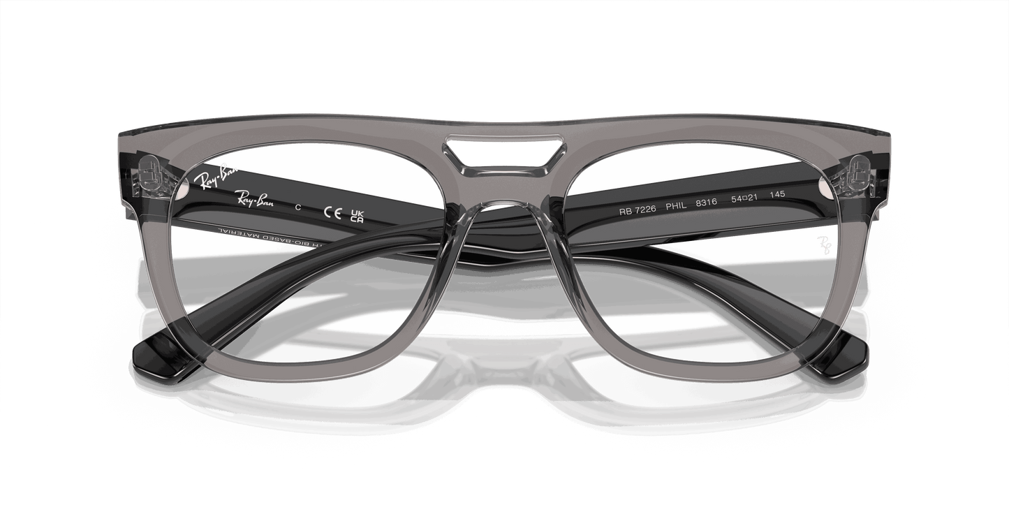 [Demo Lens Lenses, Polished Transparent Grey Frame]
