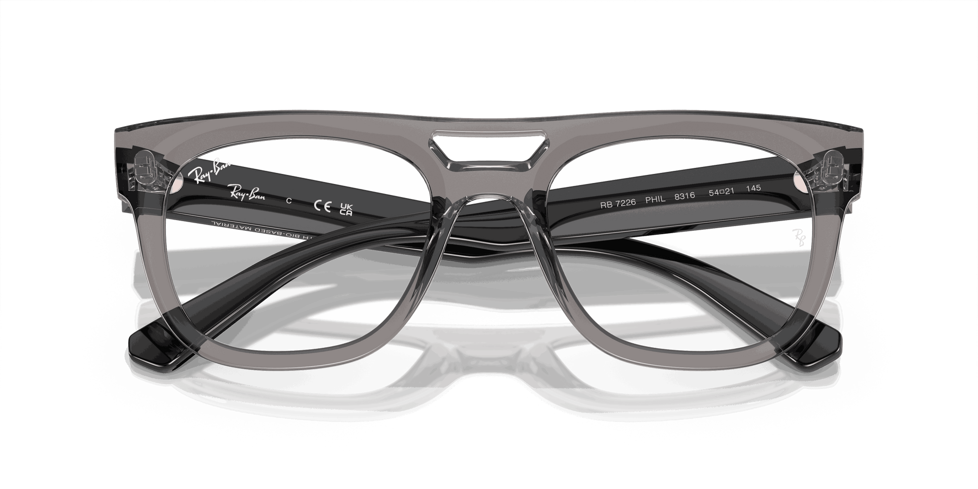 [Demo Lens Lenses, Polished Transparent Grey Frame]