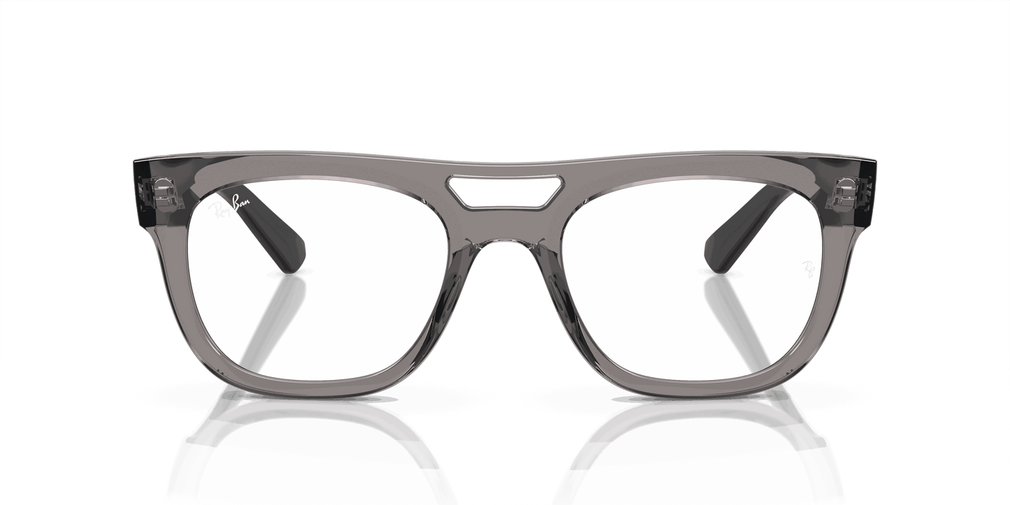 [Demo Lens Lenses, Polished Transparent Grey Frame]
