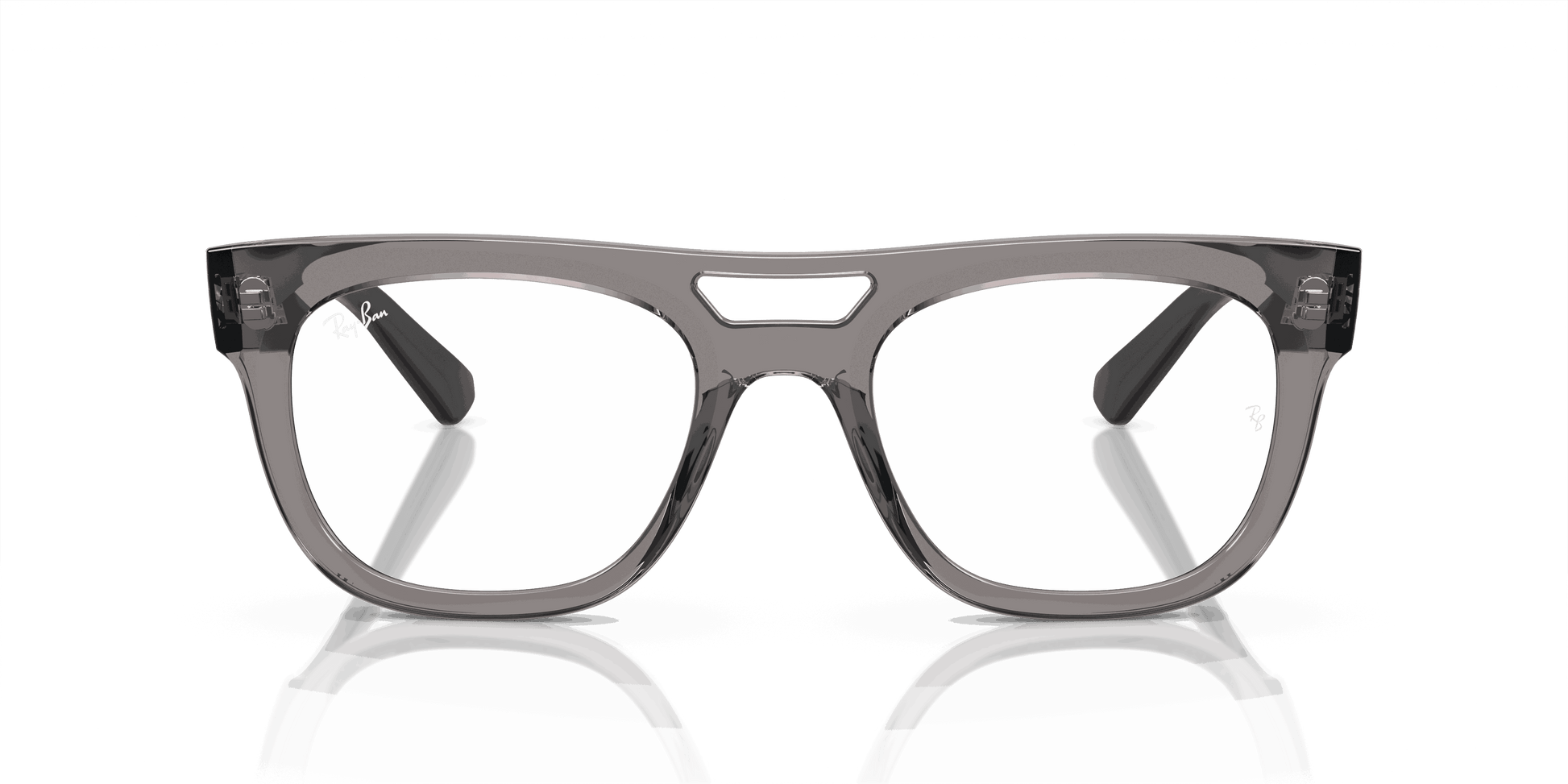 [Demo Lens Lenses, Polished Transparent Grey Frame]