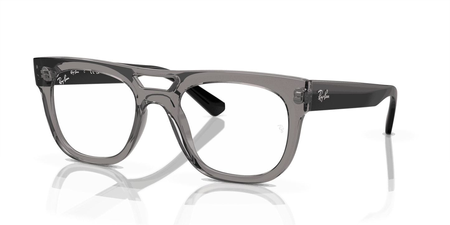 [Demo Lens Lenses, Polished Transparent Grey Frame]