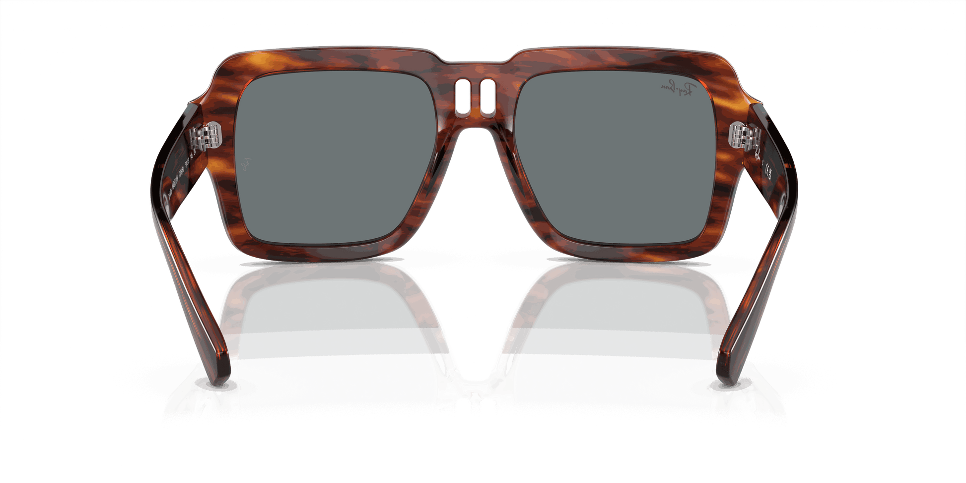 [Dark Blue Lenses, Polished Striped Havana Frame]