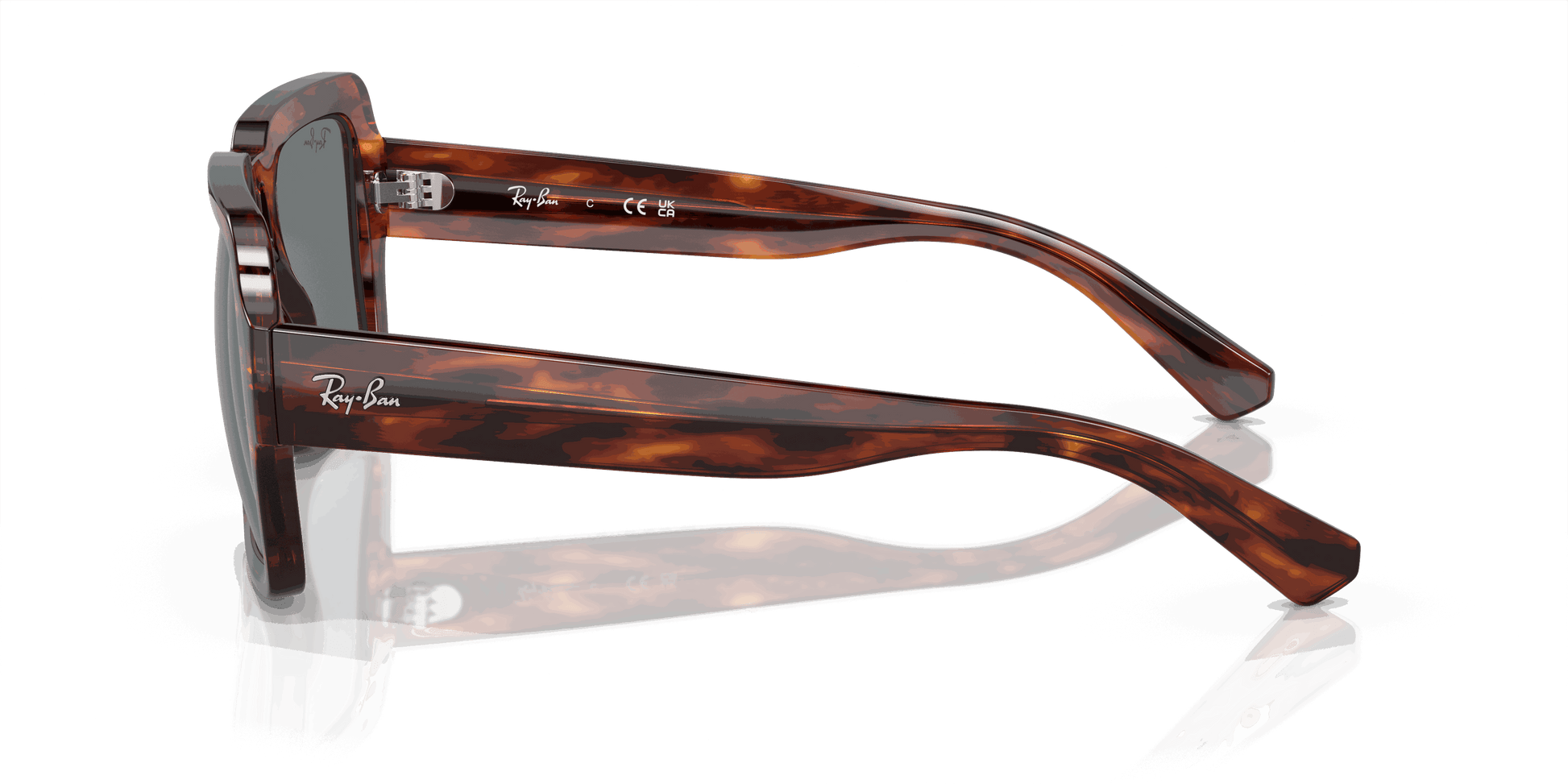 [Dark Blue Lenses, Polished Striped Havana Frame]
