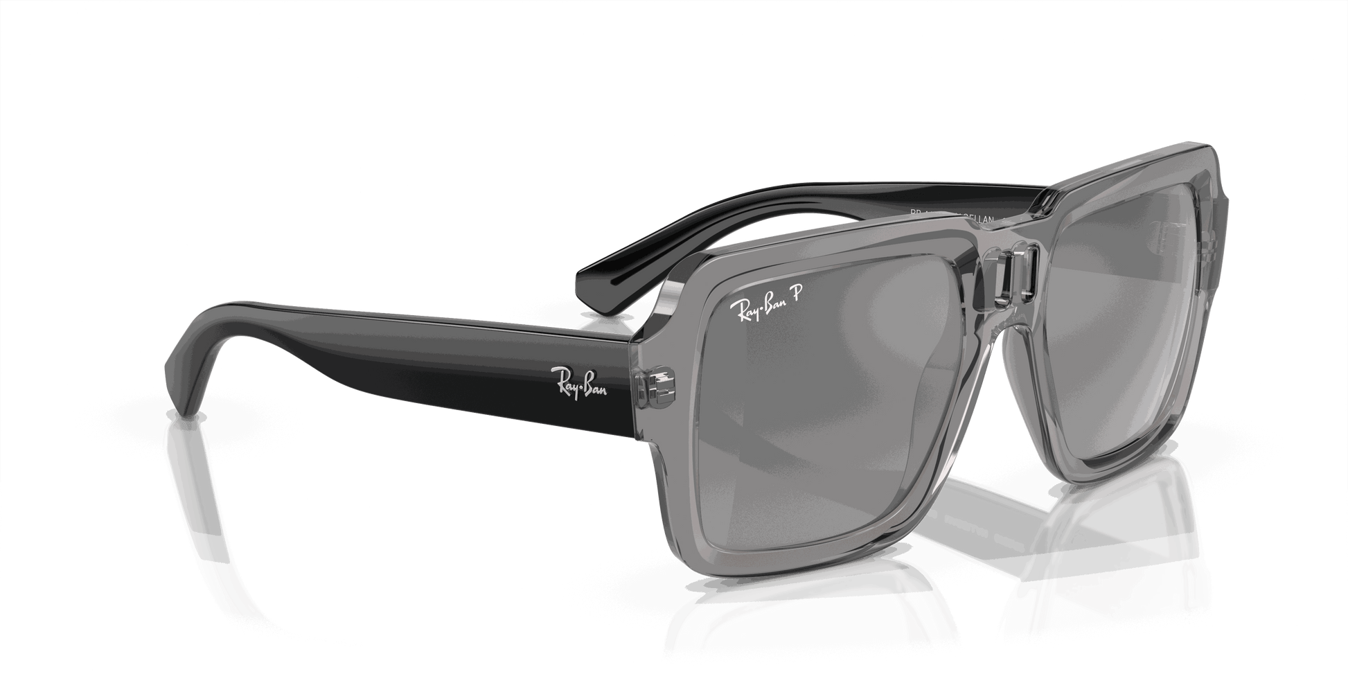 [Silver/Grey Lenses, Polished Transparent Grey Frame]