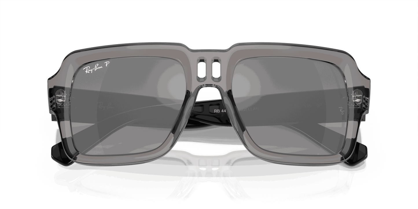 [Silver/Grey Lenses, Polished Transparent Grey Frame]