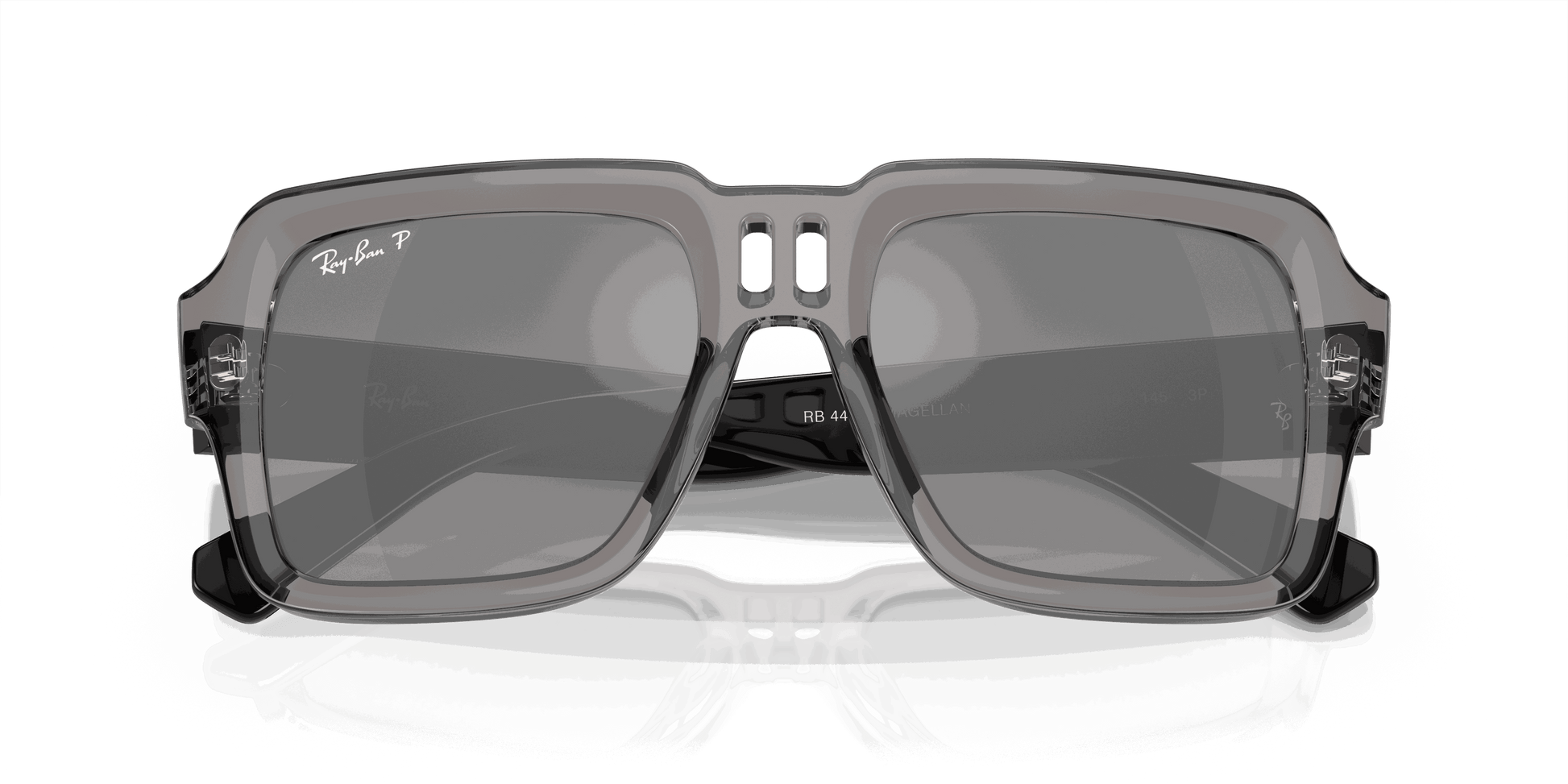 [Silver/Grey Lenses, Polished Transparent Grey Frame]