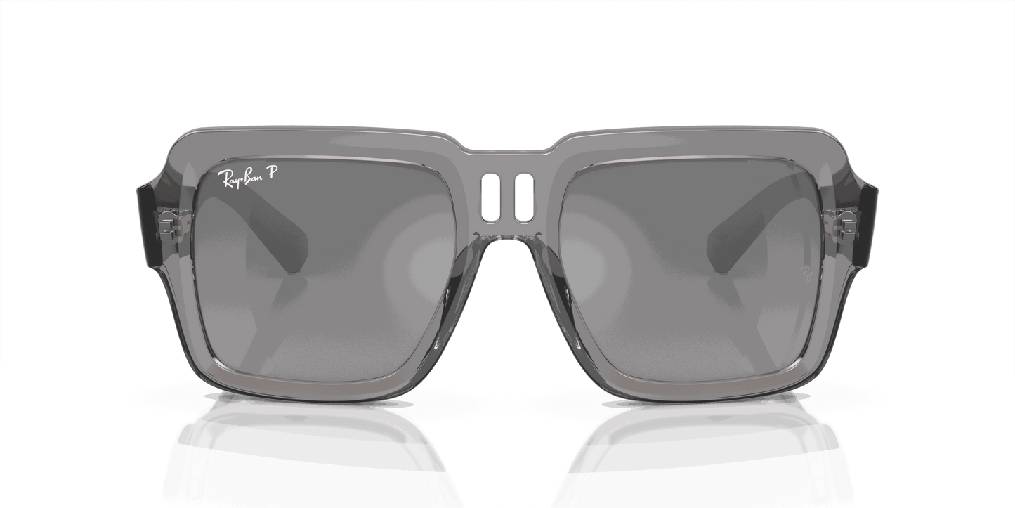 [Silver/Grey Lenses, Polished Transparent Grey Frame]