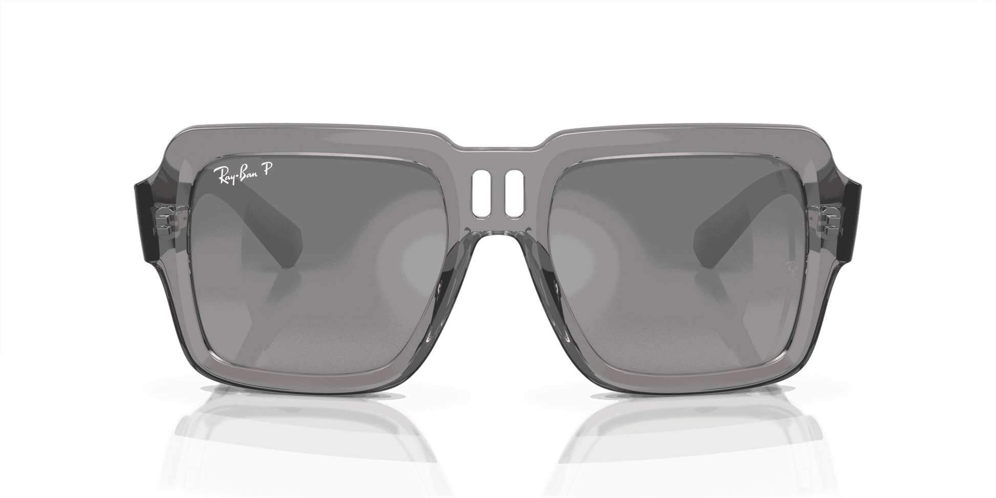 [Silver/Grey Lenses, Polished Transparent Grey Frame]