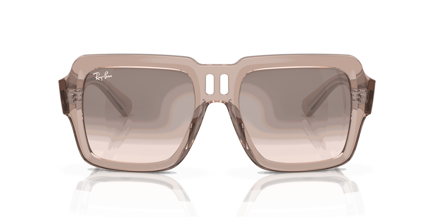 [Silver/Brown Lenses, Polished Transparent Light Brown Frame]