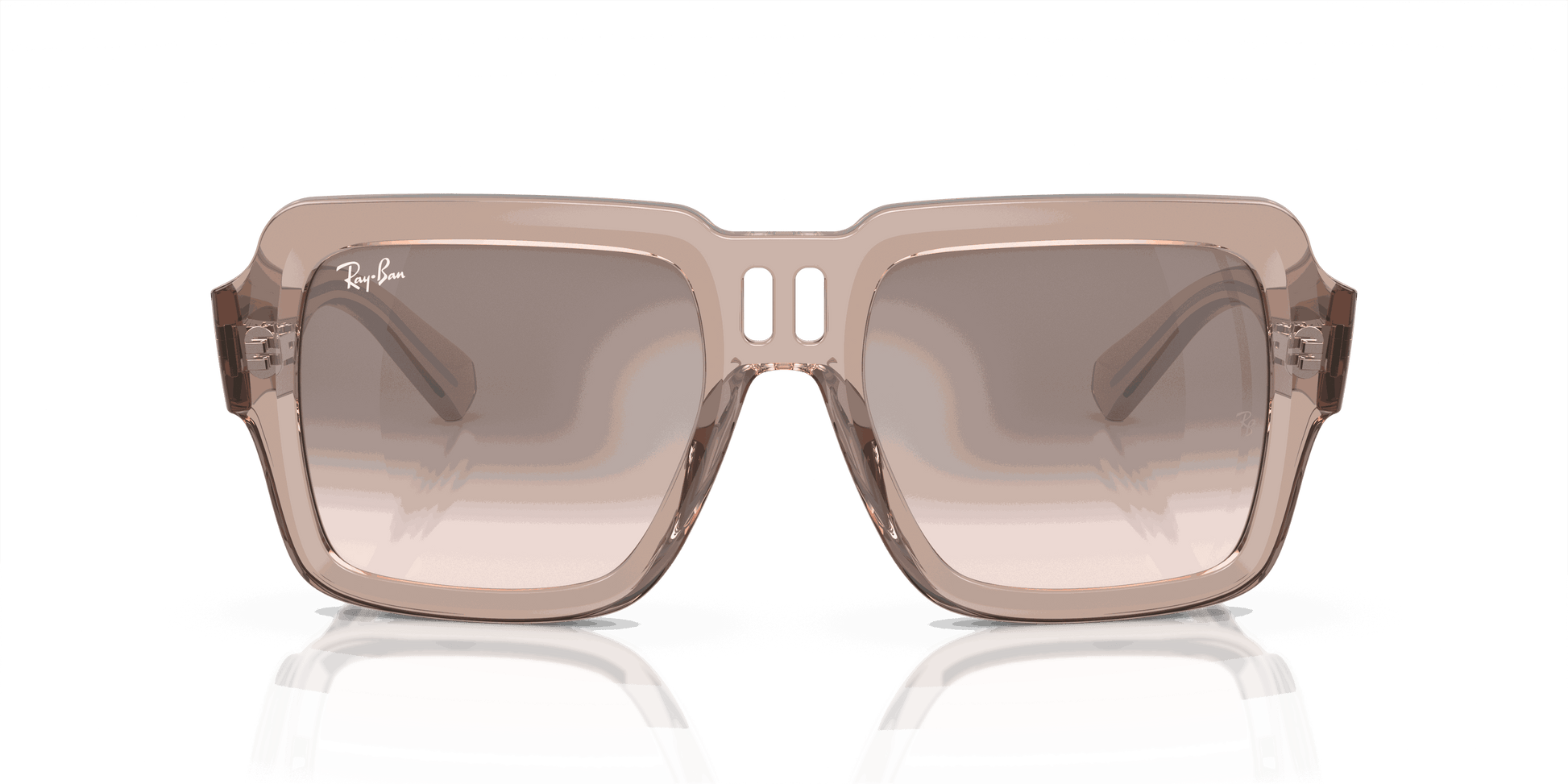 [Silver/Brown Lenses, Polished Transparent Light Brown Frame]