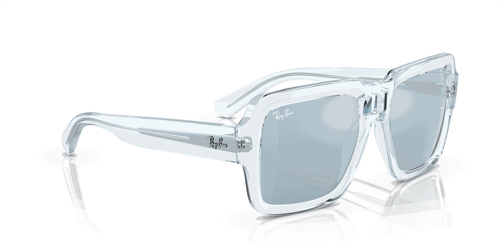 [Light Blue/Silver Lenses, Polished Transparent Light Blue Frame]