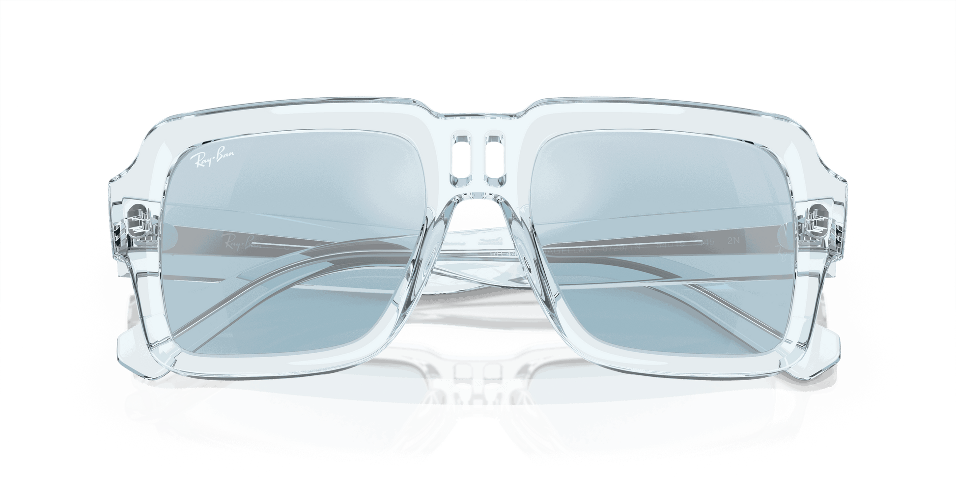 [Light Blue/Silver Lenses, Polished Transparent Light Blue Frame]