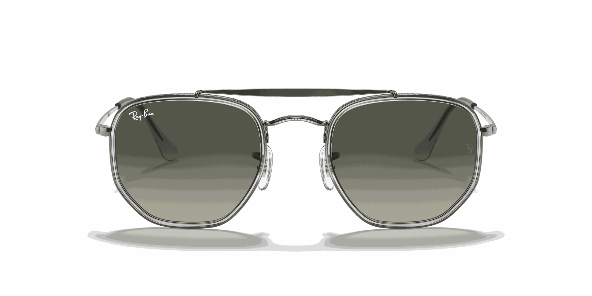 [Grey Gradient Lenses, Polished Gunmetal Frame]