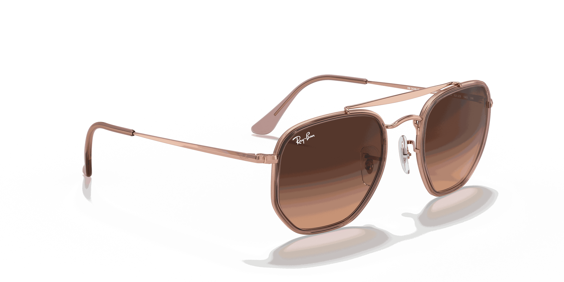 [Pink/Brown Gradient Lenses, Polished Copper Frame]