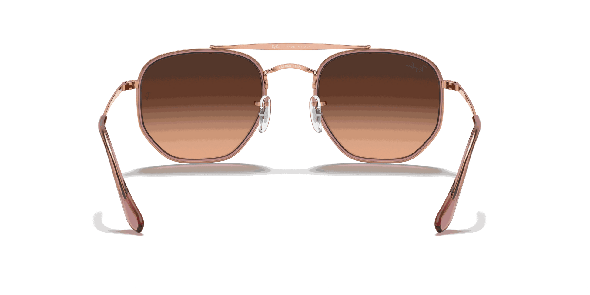 [Pink/Brown Gradient Lenses, Polished Copper Frame]