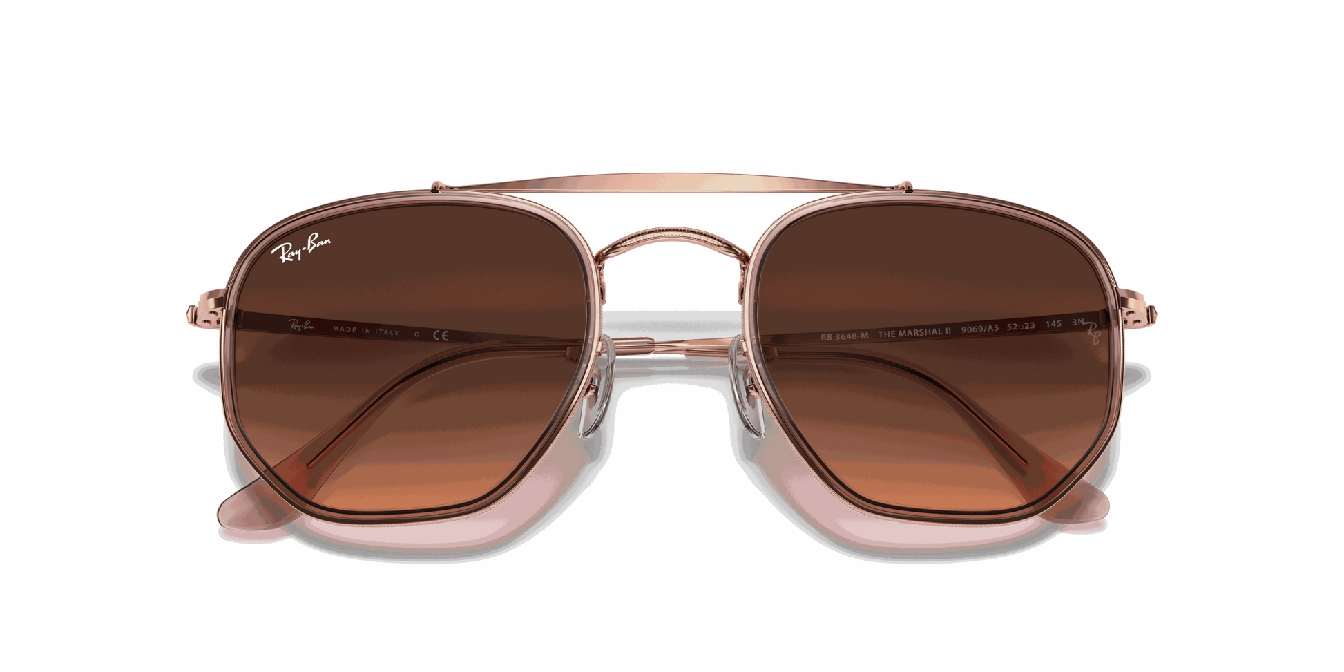 [Pink/Brown Gradient Lenses, Polished Copper Frame]