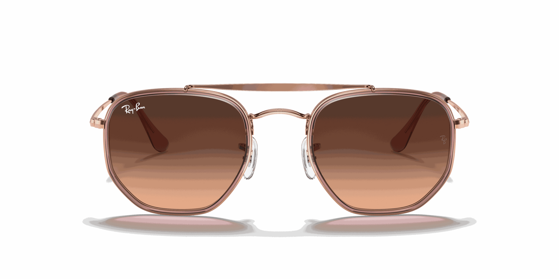 [Pink/Brown Gradient Lenses, Polished Copper Frame]