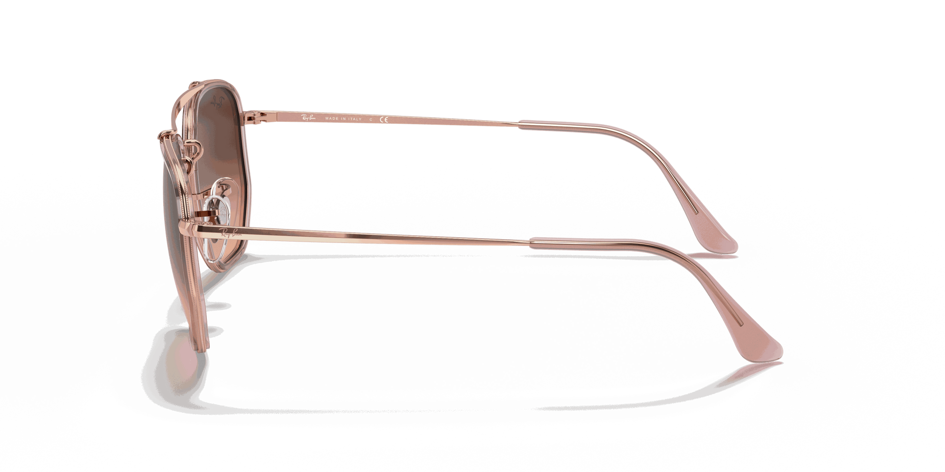 [Pink/Brown Gradient Lenses, Polished Copper Frame]