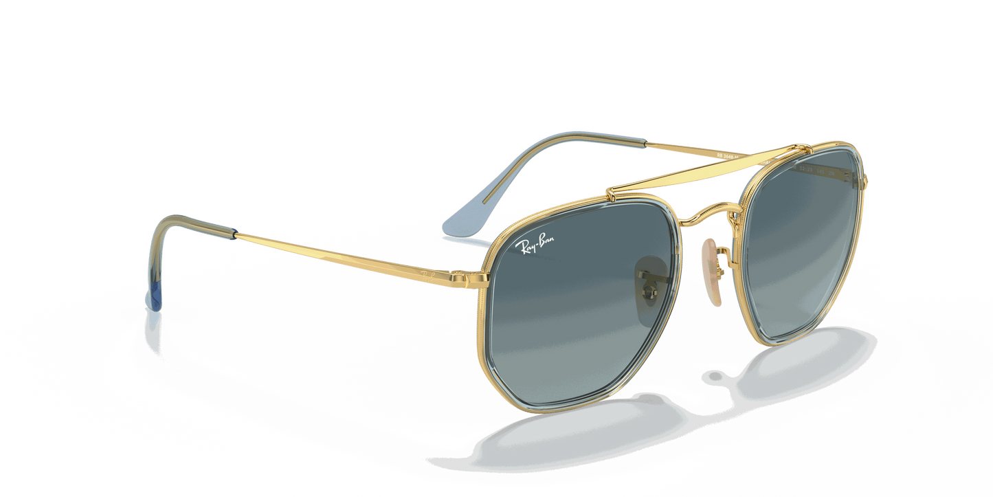 [Blue Gradient Lenses, Polished Arista Gold Frame]