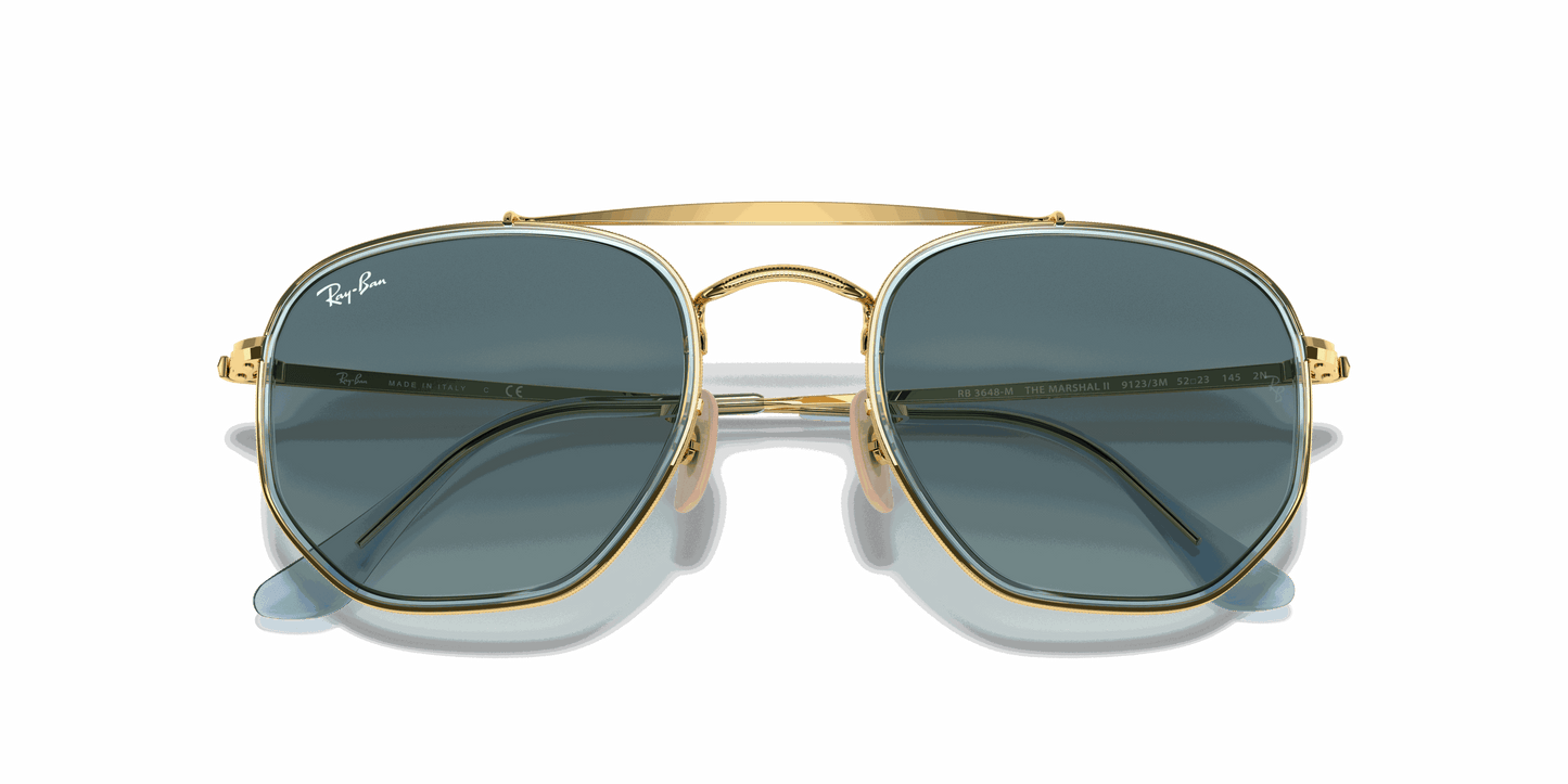 [Blue Gradient Lenses, Polished Arista Gold Frame]