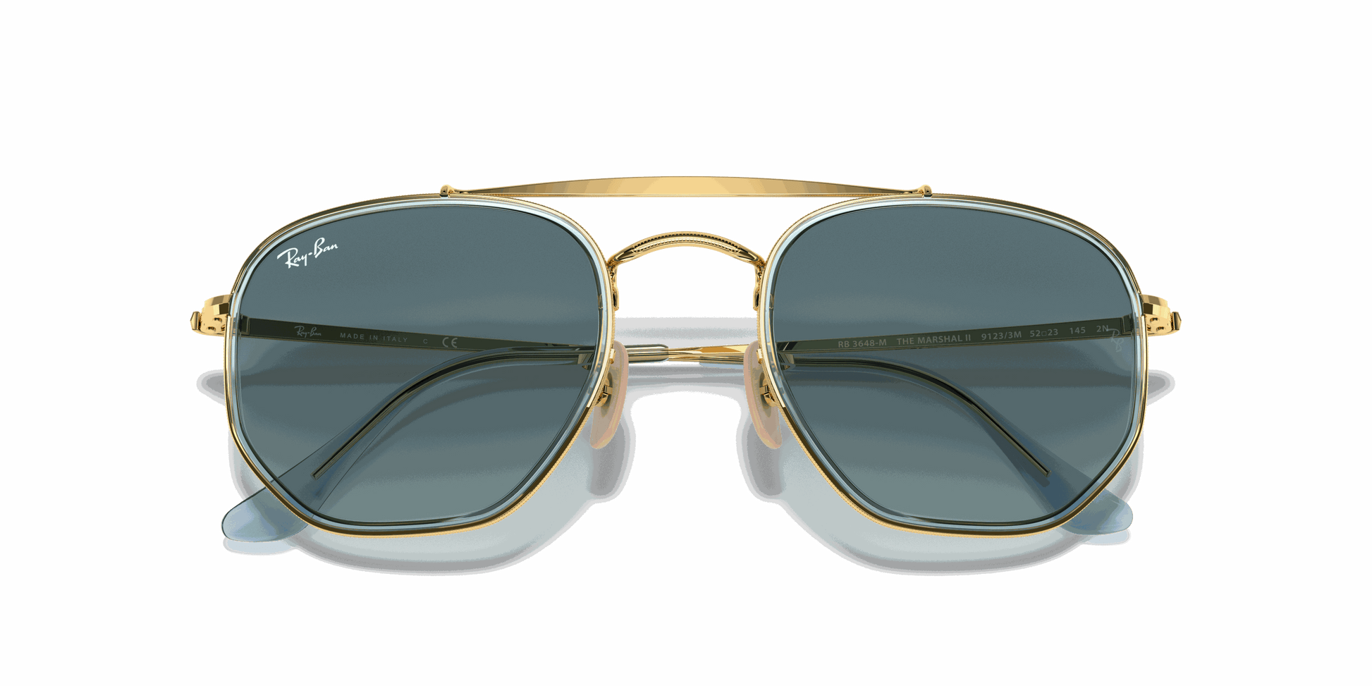 [Blue Gradient Lenses, Polished Arista Gold Frame]