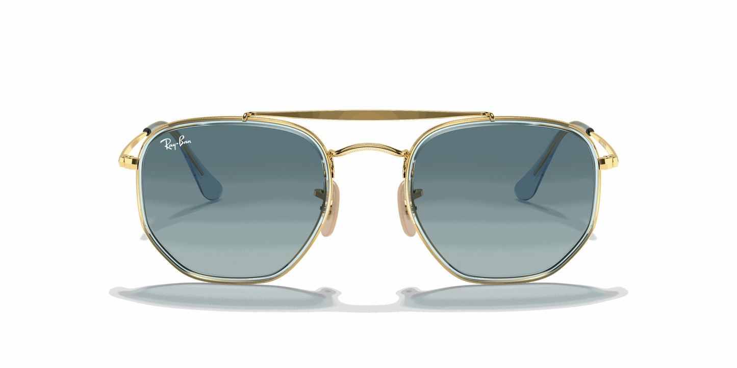 [Blue Gradient Lenses, Polished Arista Gold Frame]