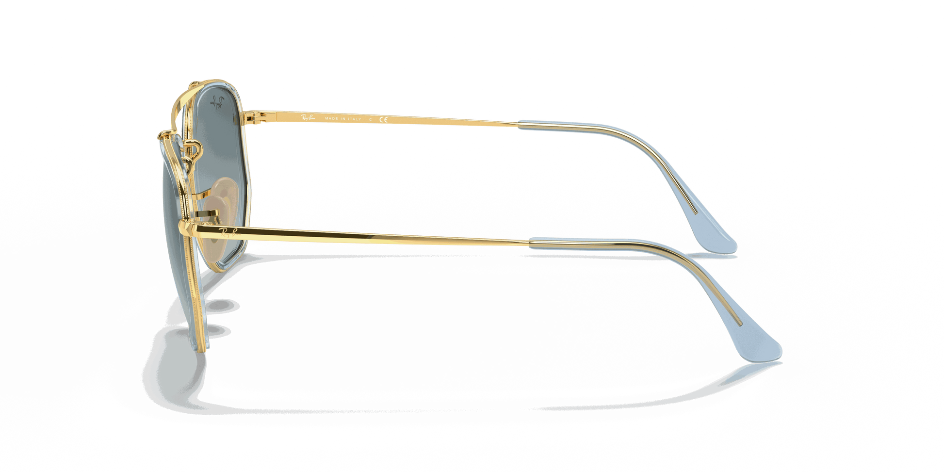 [Blue Gradient Lenses, Polished Arista Gold Frame]