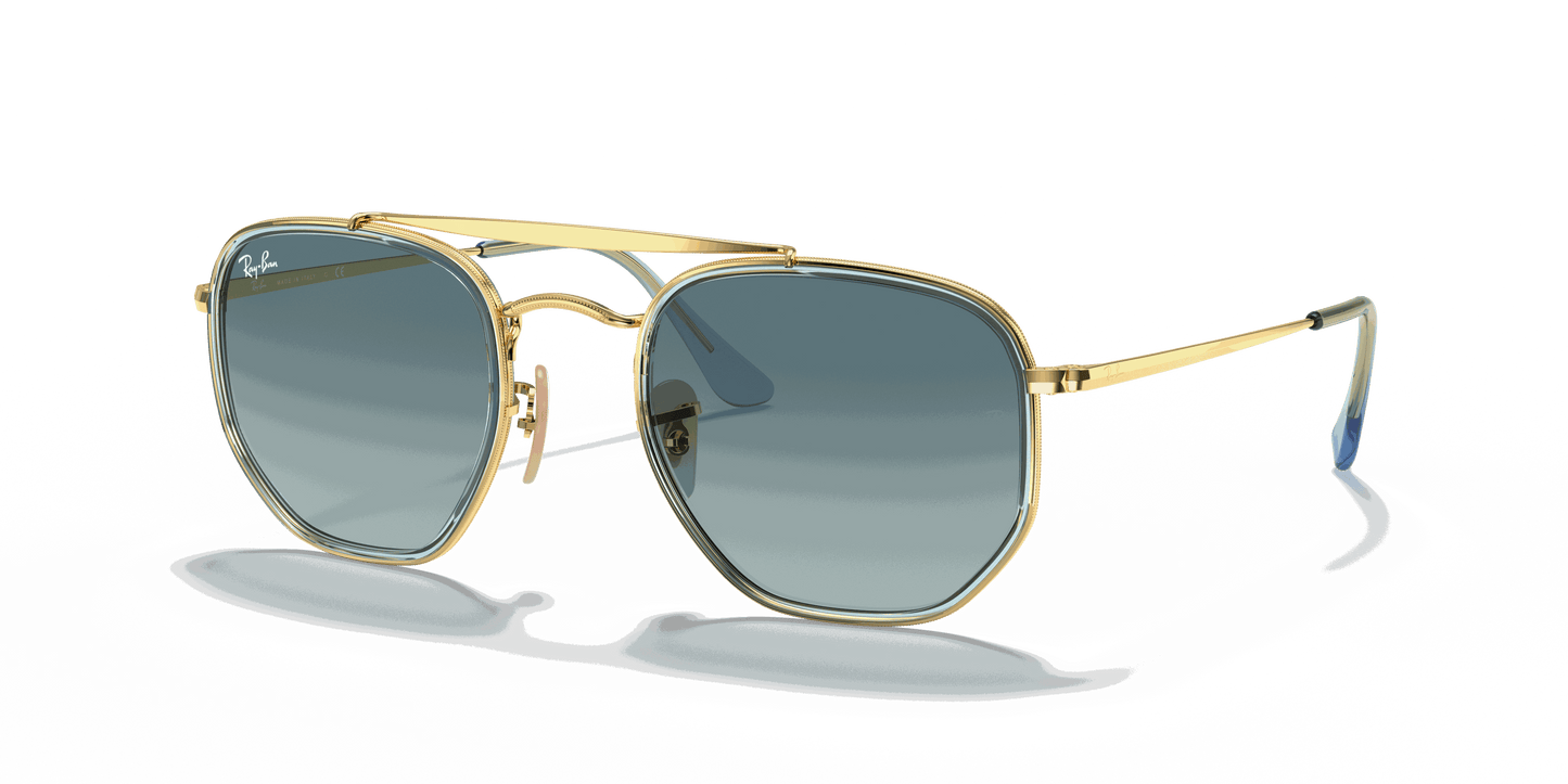 [Blue Gradient Lenses, Polished Arista Gold Frame]