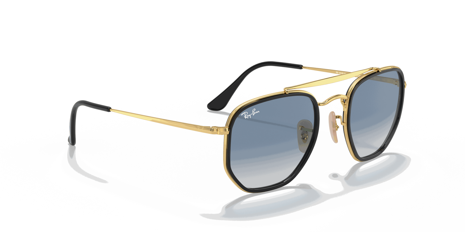 [Light Blue Gradient Lenses, Polished Arista Gold Frame]