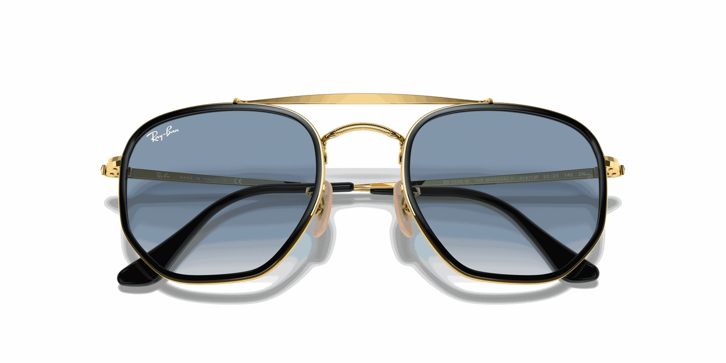 [Light Blue Gradient Lenses, Polished Arista Gold Frame]