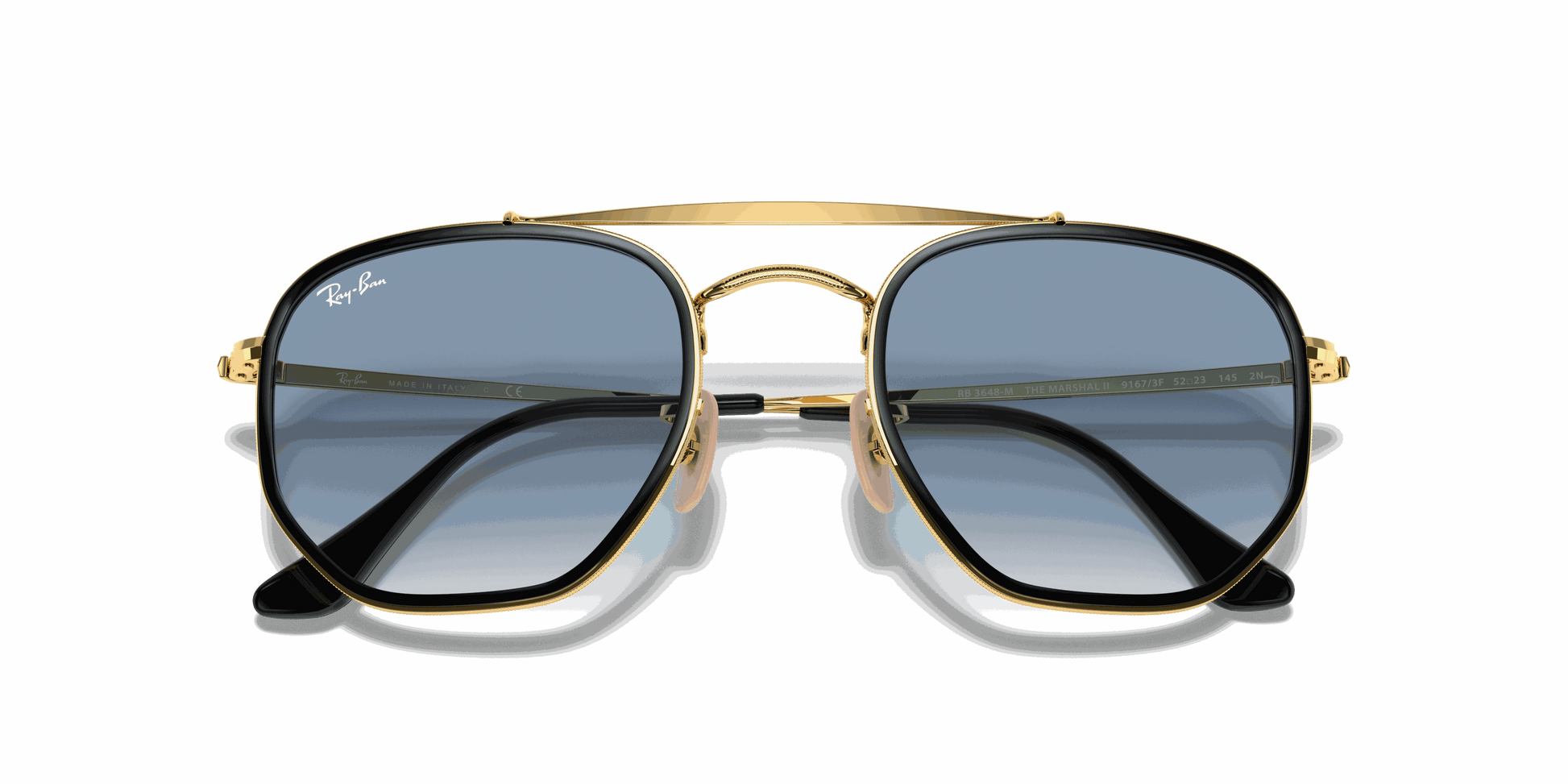 [Light Blue Gradient Lenses, Polished Arista Gold Frame]