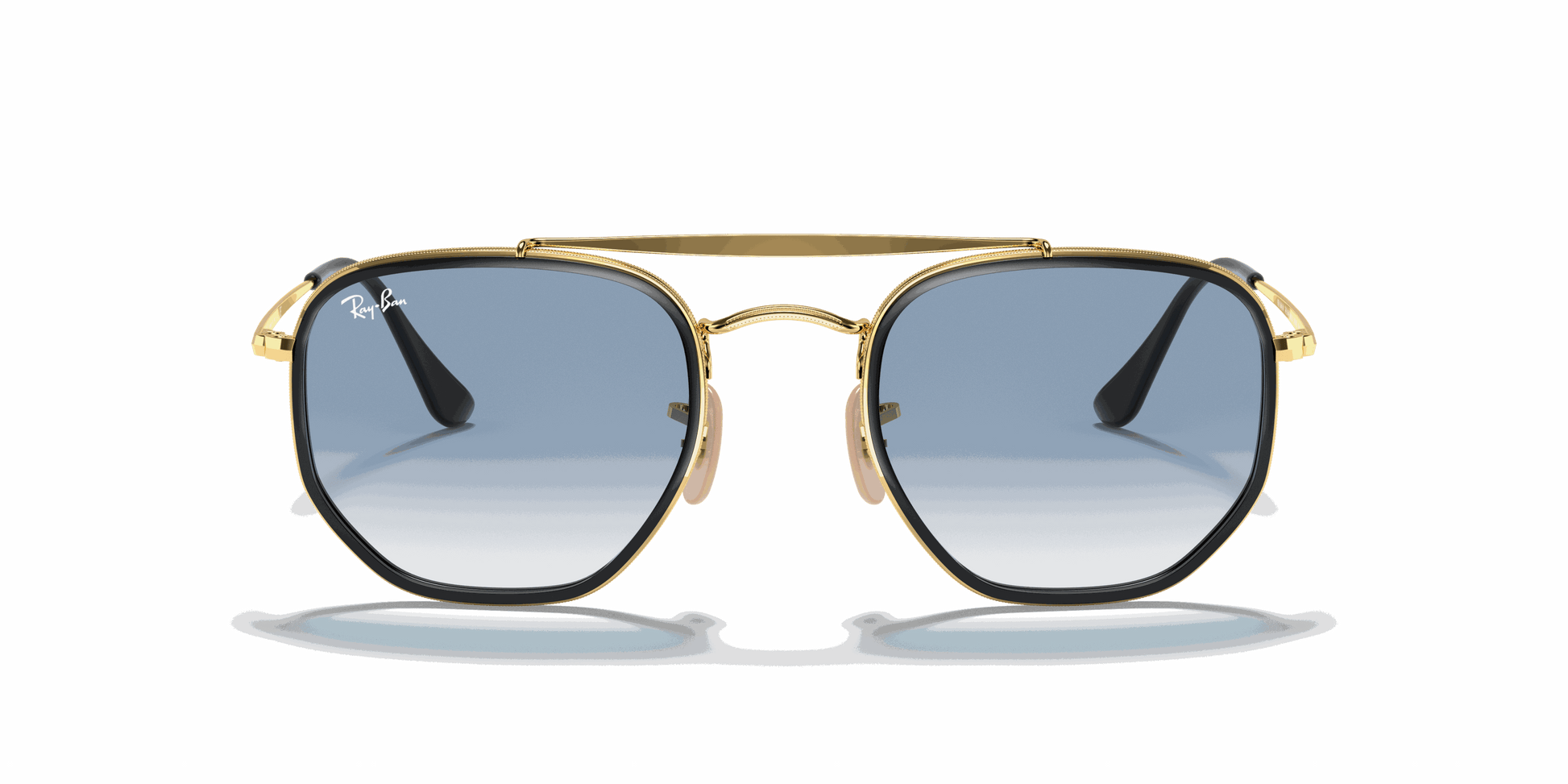 [Light Blue Gradient Lenses, Polished Arista Gold Frame]