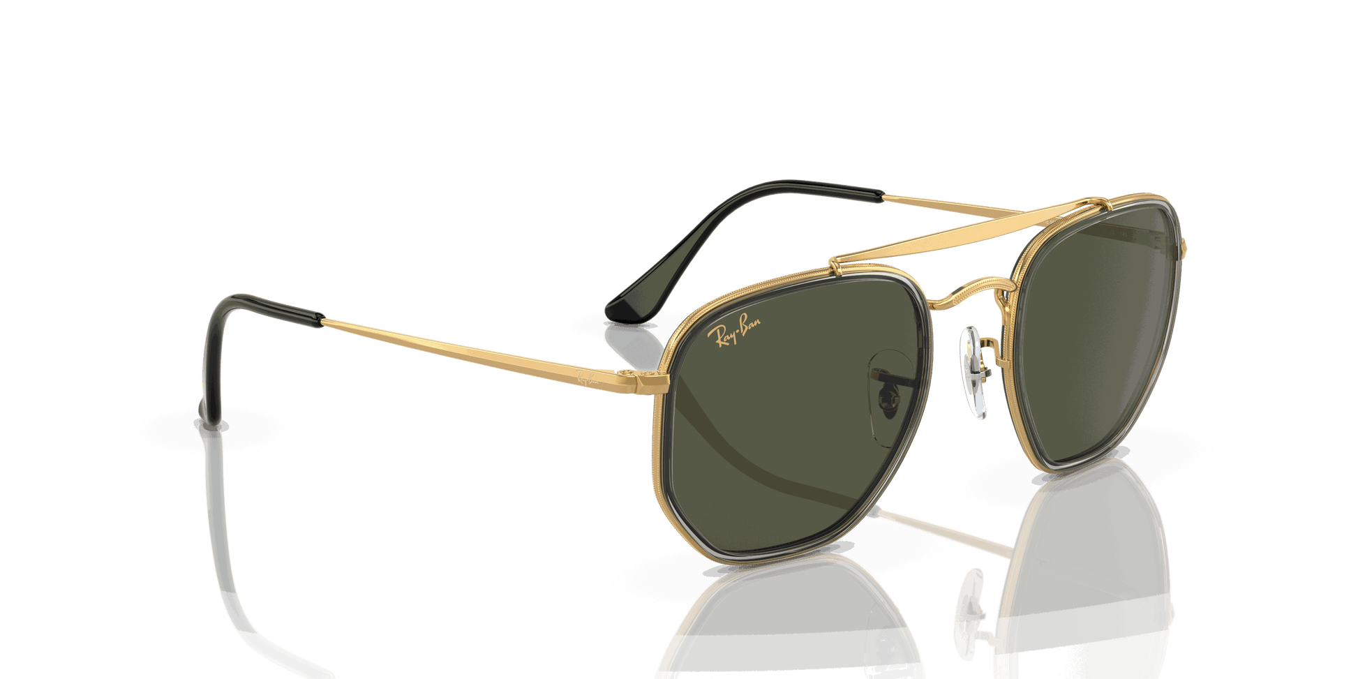 [Green Lenses, Polished Gold Frame]