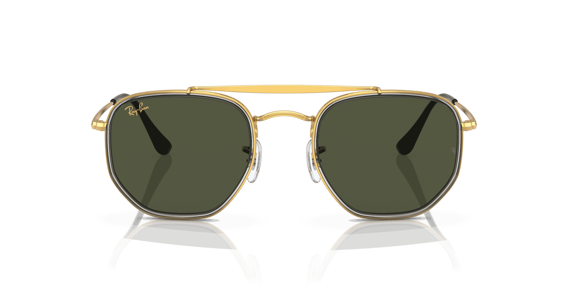 [Green Lenses, Polished Gold Frame]
