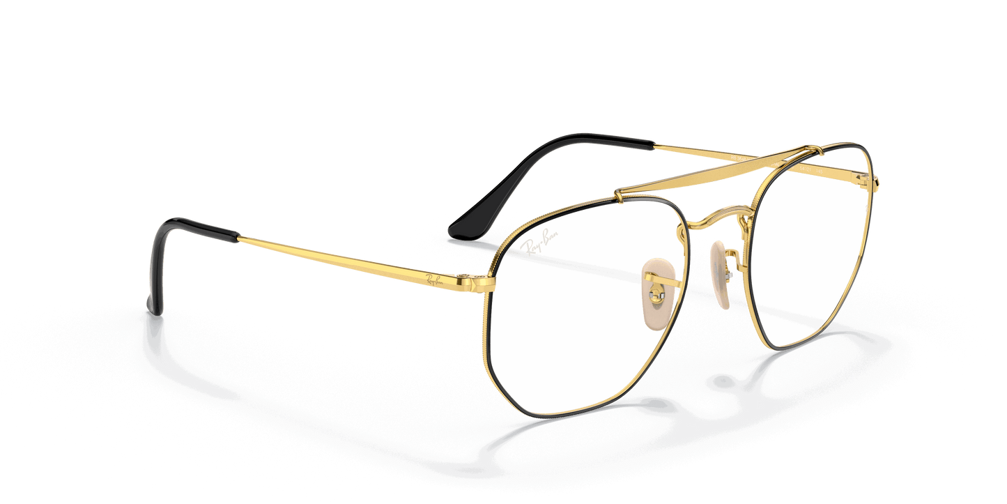 [Clear Lenses, Polished Black On Gold Frame]