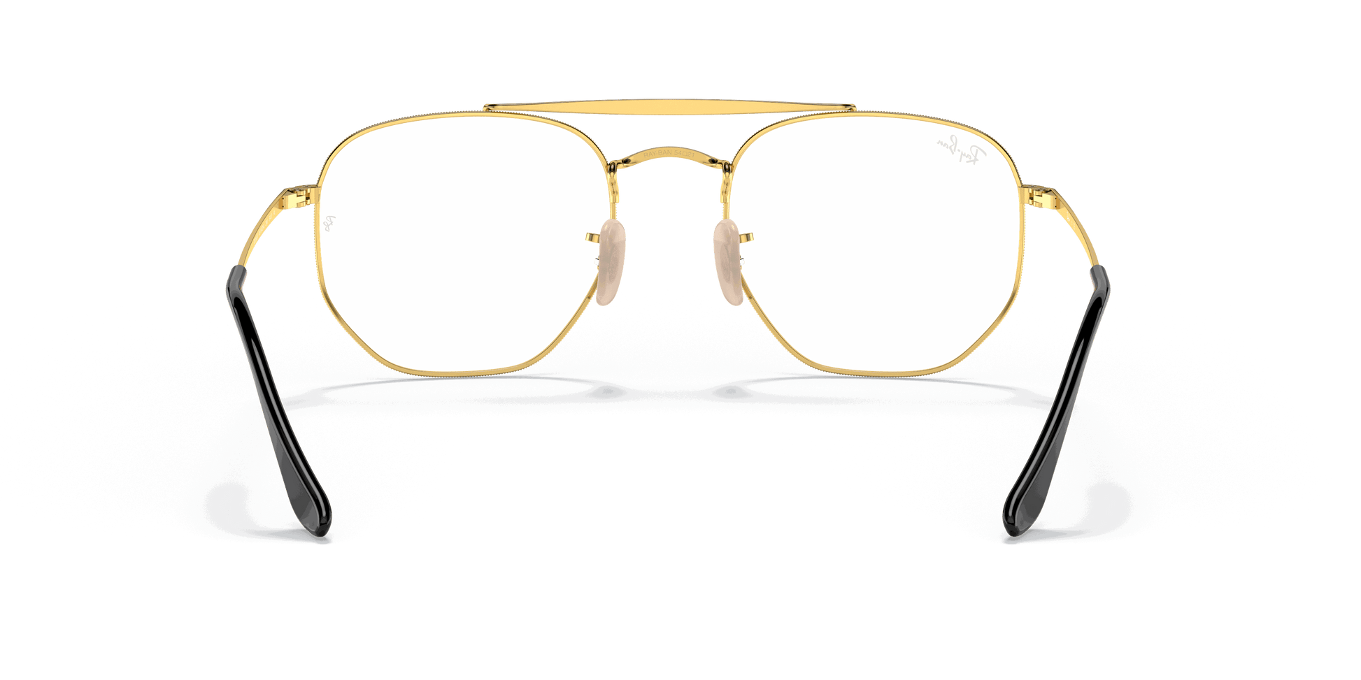 [Clear Lenses, Polished Black On Gold Frame]