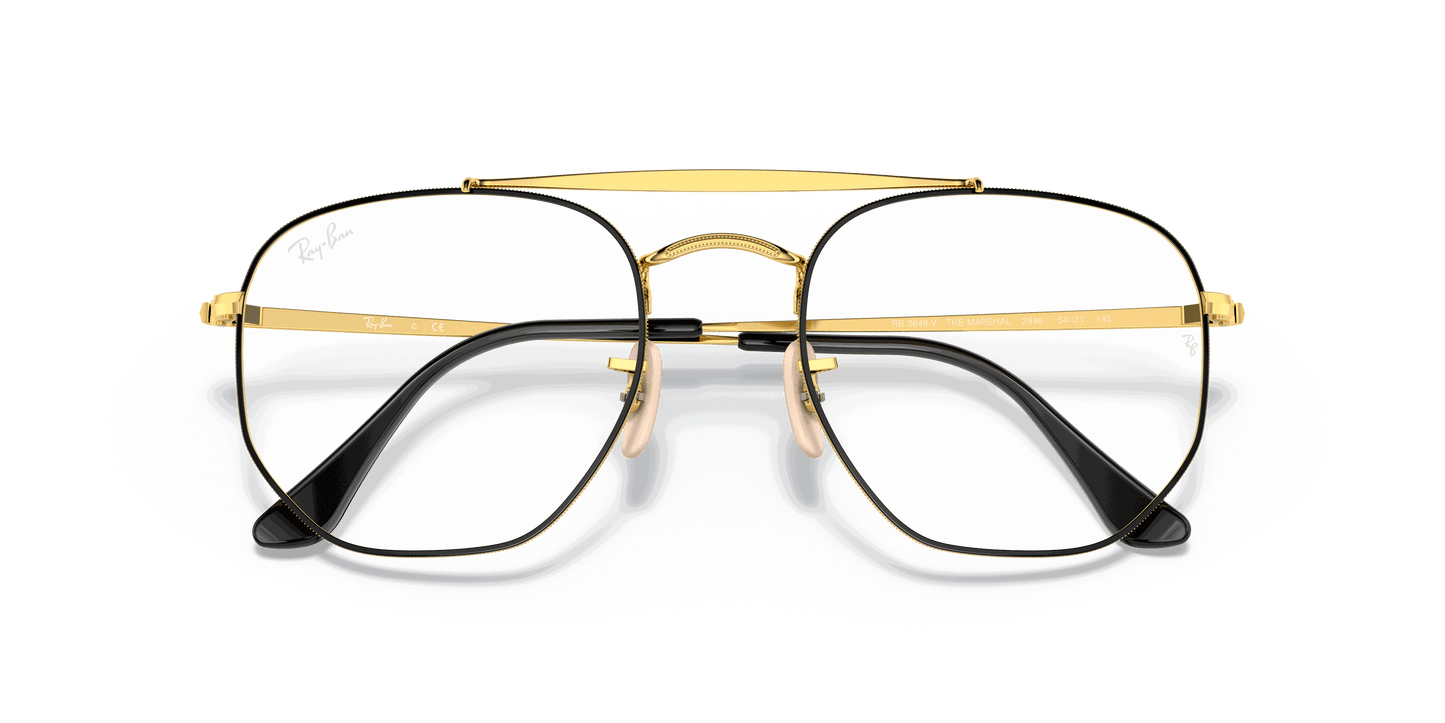 [Clear Lenses, Polished Black On Gold Frame]