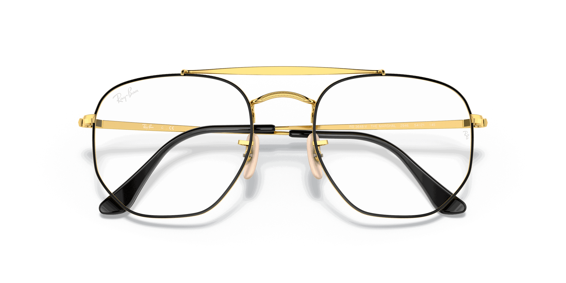 [Clear Lenses, Polished Black On Gold Frame]