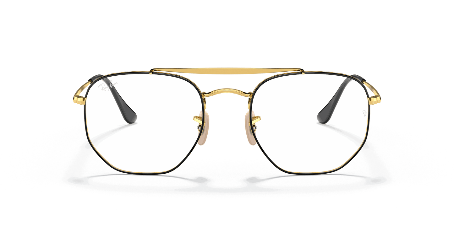 [Clear Lenses, Polished Black On Gold Frame]