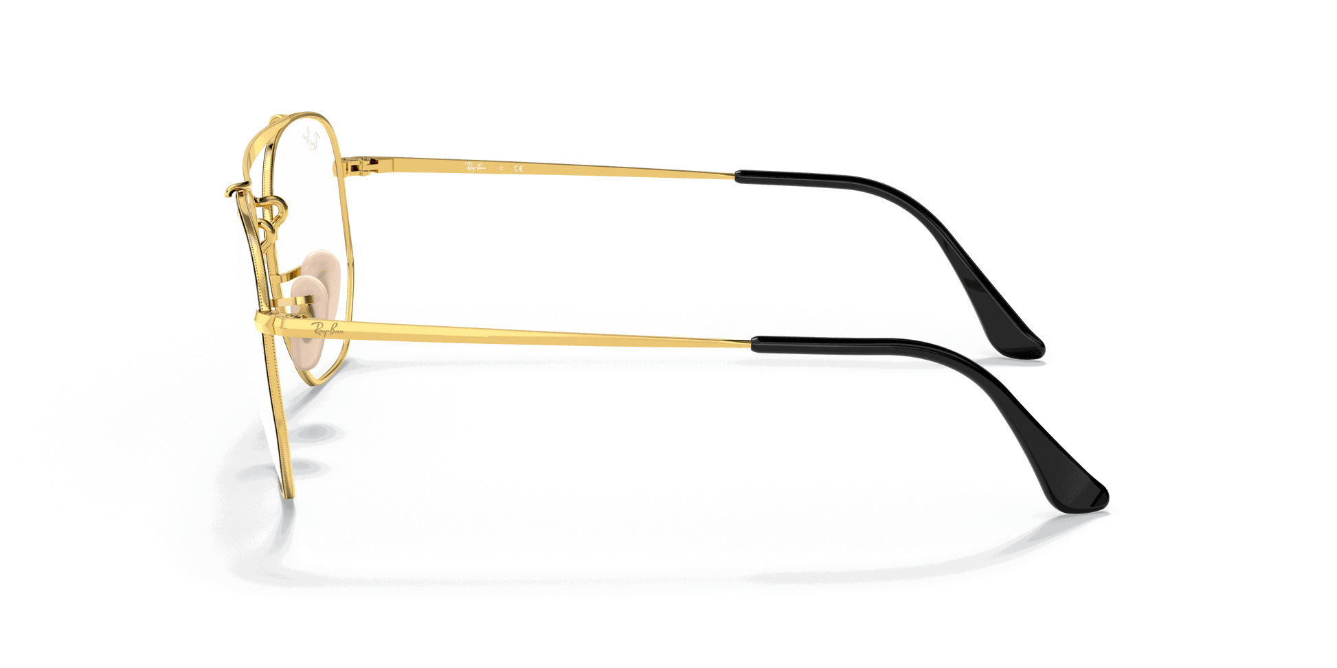 [Clear Lenses, Polished Black On Gold Frame]