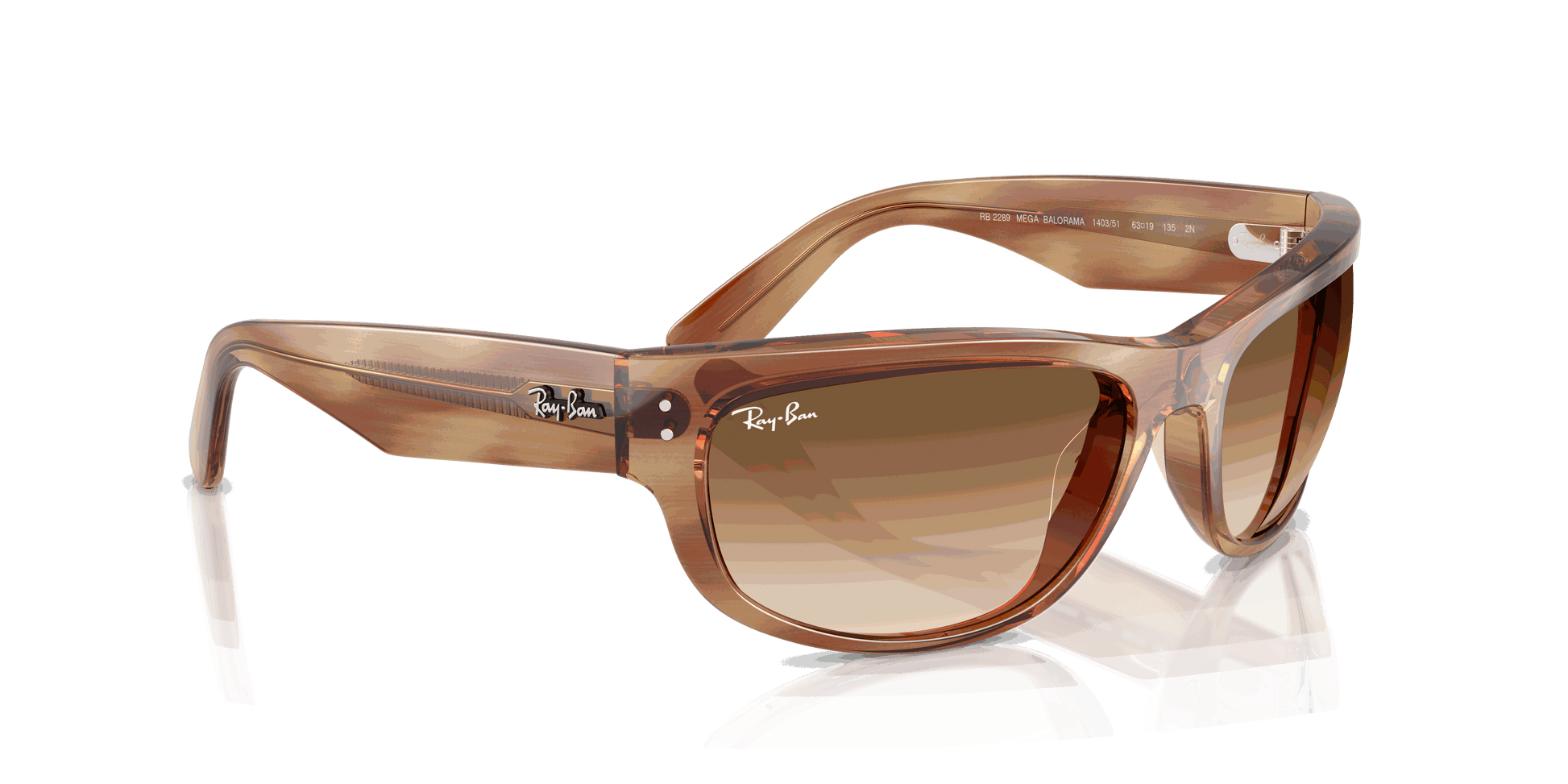 [Clear Gradient Brown Lenses, Polished Striped Brown Frame]