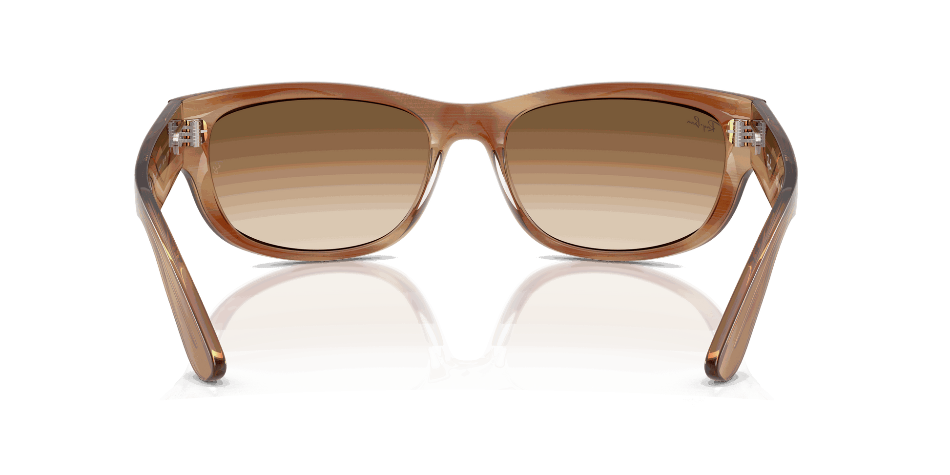 [Clear Gradient Brown Lenses, Polished Striped Brown Frame]