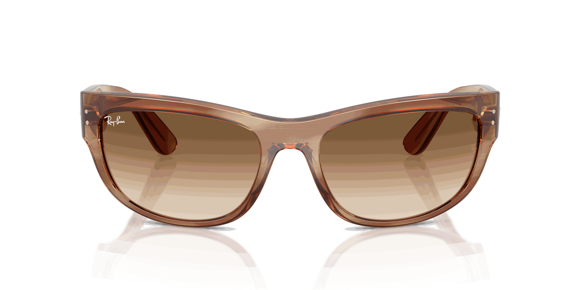 [Clear Gradient Brown Lenses, Polished Striped Brown Frame]
