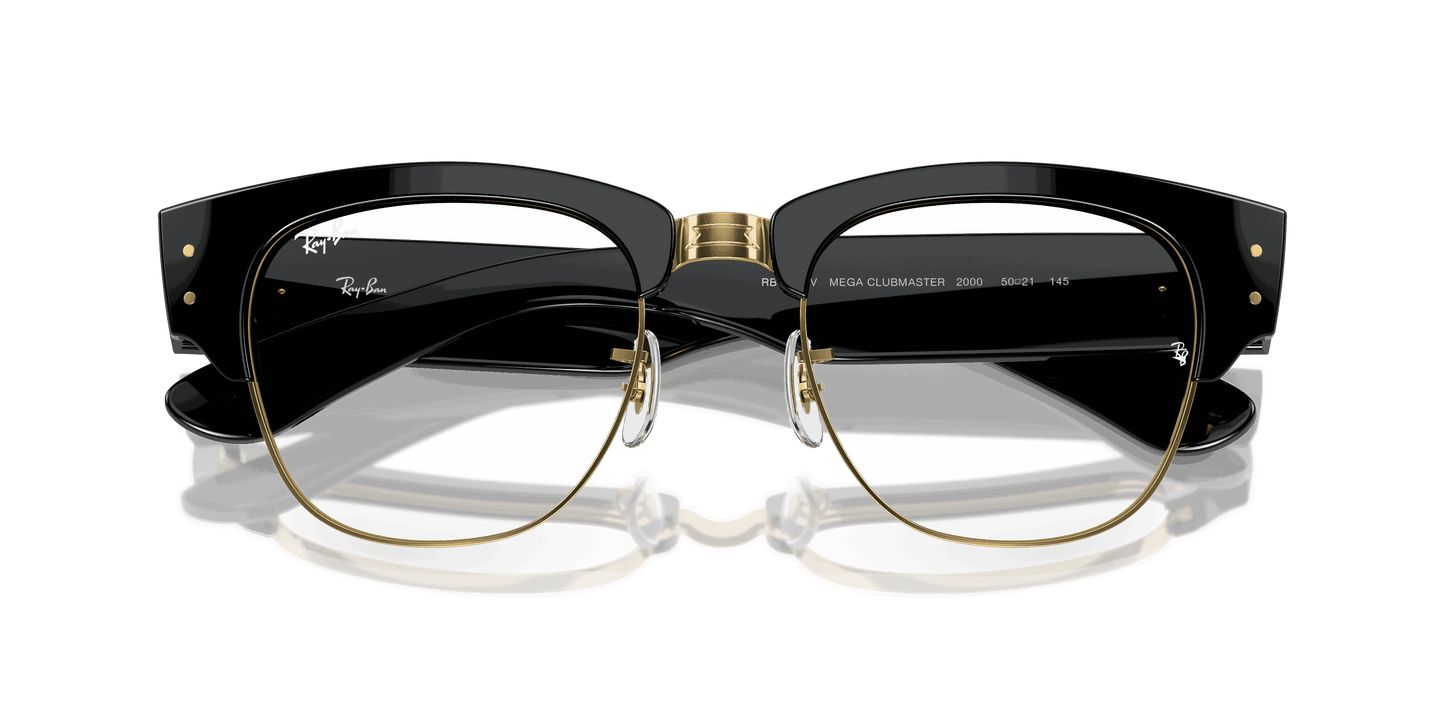 [Clear Lenses, Polished Black On Gold Frame]