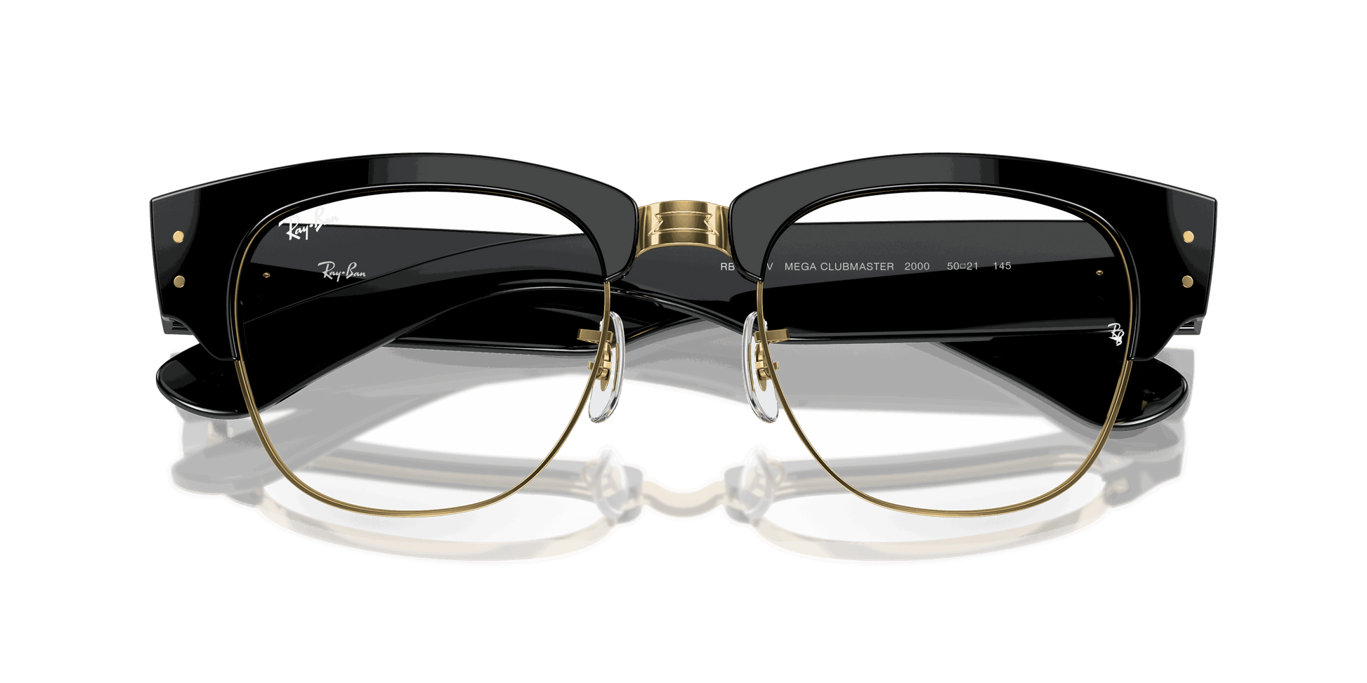 [Clear Lenses, Polished Black On Gold Frame]