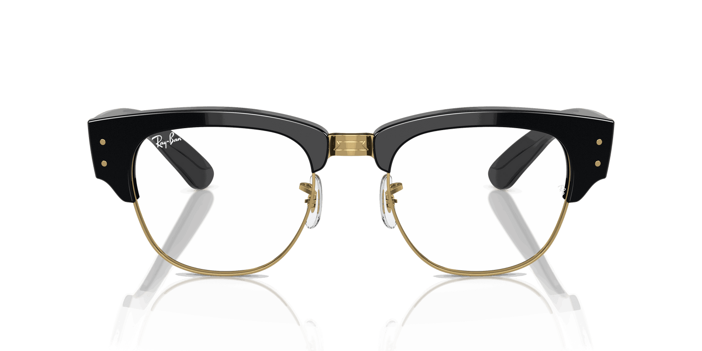 [Clear Lenses, Polished Black On Gold Frame]